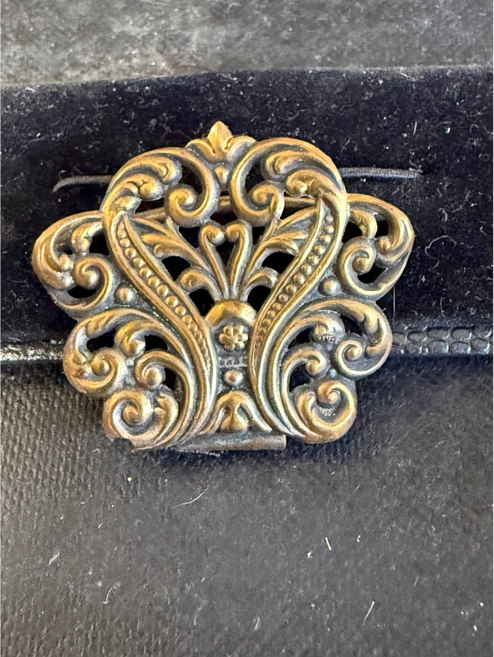 Vintage Ornate Gold-Tone Brooch with Scroll Design